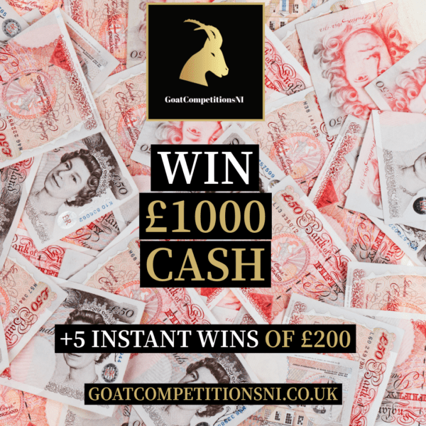 WIN £1000 + 5 INSTANT WINS OF £200
