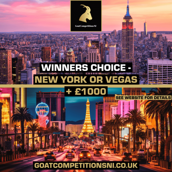 NEW YORK OR VEGAS + £1000 CASH