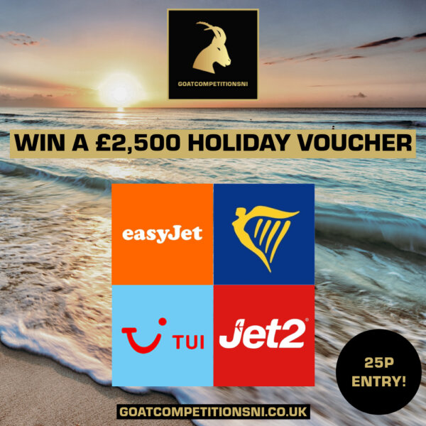 WIN A £2,500 HOLIDAY VOUCHER OF YOUR CHOICE FOR 25P!