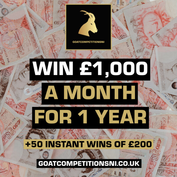 WIN £1,000 A MONTH FOR 1 YEAR + 50 INSTANT WINS OF £200