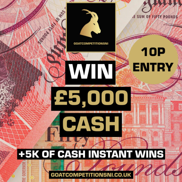 WIN £5,000 CASH + 5K OF CASH INSTANT WINS - 10P TO ENTER
