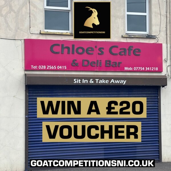 x10 WINNERS OF A £20 VOUCHER FOR CHLOE'S CAFE & DELI BAR