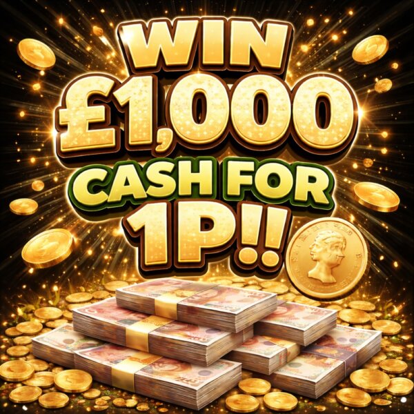 WIN £1,000 CASH FOR 1P!